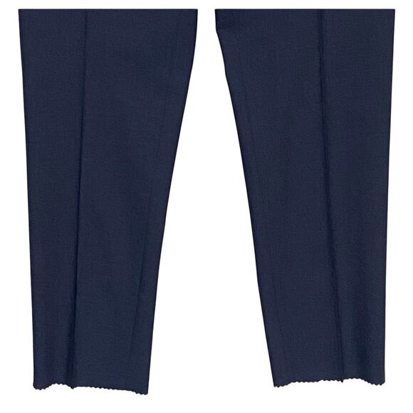 Boss Dress Pants Men's 38x33 Slim Fit Dark Blue Wool Blend Raw Hem Stretch NEW - Picture 4 of 14